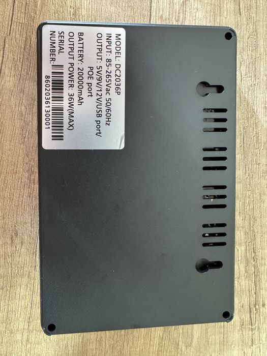 DC1036P UPS (36W, 20000mAh) 5V2A/9V2A/12V2A/POE + USB-C