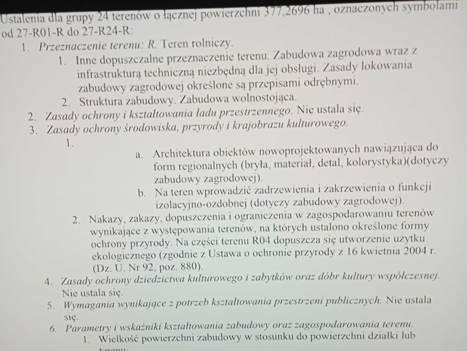 Działka rolna siedliskowa