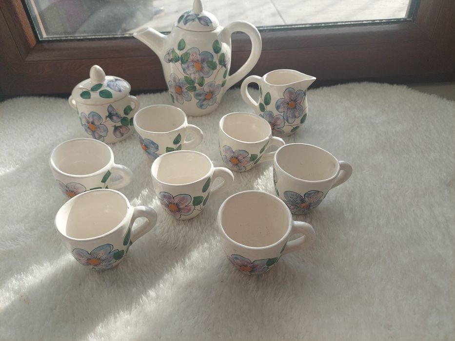 Komplet ceramiczny sygnowany ręczne malowania