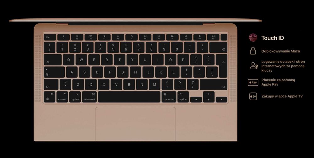 Nowy Apple MacBook Air 13 M1 16RDZ 256GB ZŁOTY DODATKI GW-3LATA! FV23%