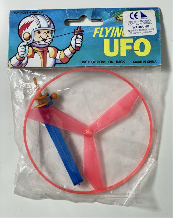Retro zabawka Latające UFO z epoki PRL  NOWE Flying UFO stara NOWA zabawka dla dzieci