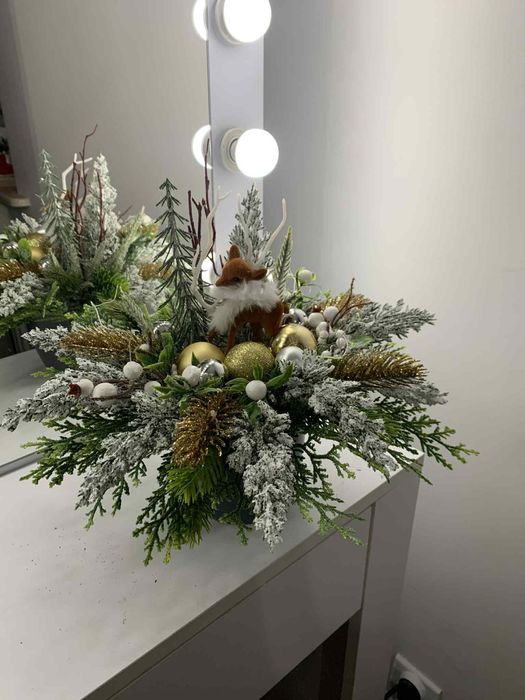 Stroik Świąteczny zimowy z renifrem