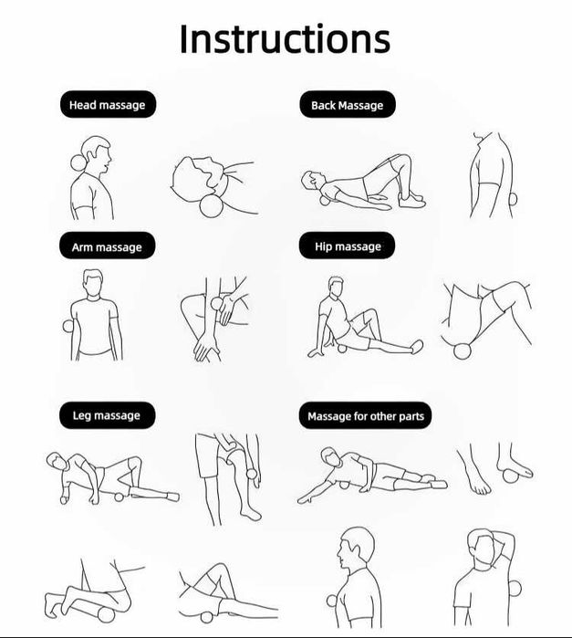 Масажний м'яч рол МФР голчастий арахіс масажер для спини ніг шиї.