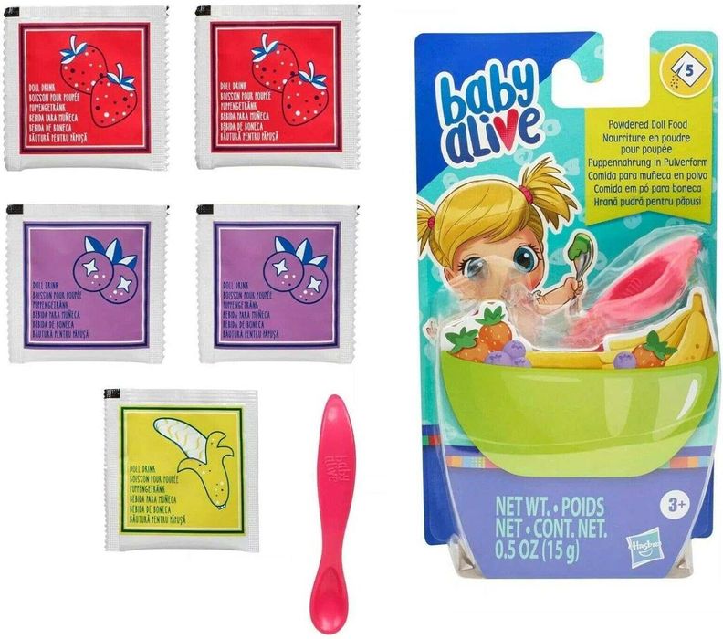 5 додаткових пакетів з їжею для ляльок Baby Alive Powdered Food Refill