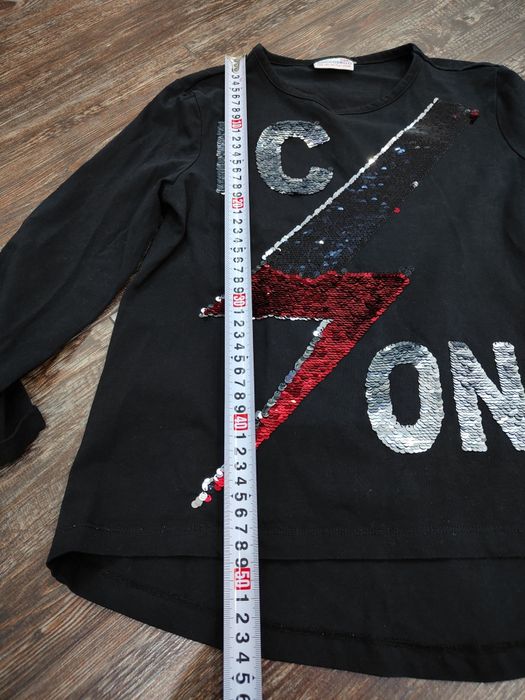 Czarna bluzka t-shirt 152 cekiny