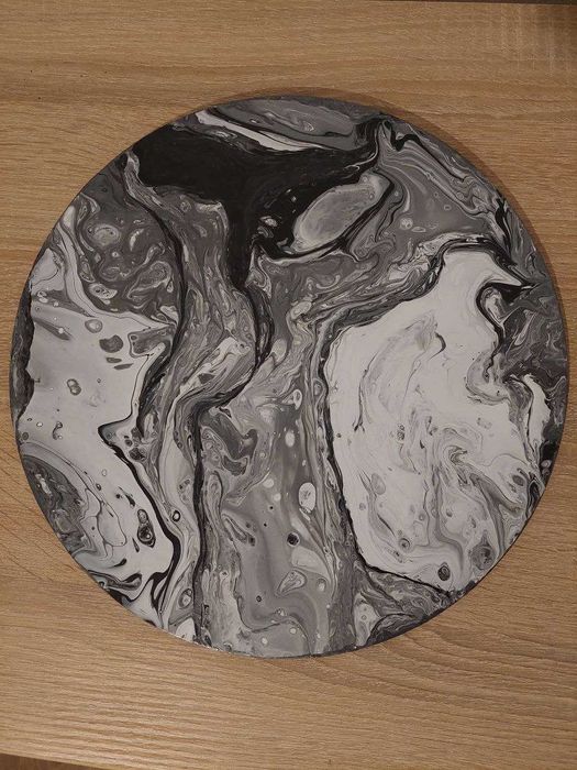 Картина у техніці fluid art кругла "Гармонія"