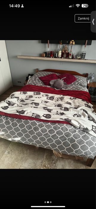 biały koc w szare sowy z pepco 140x170