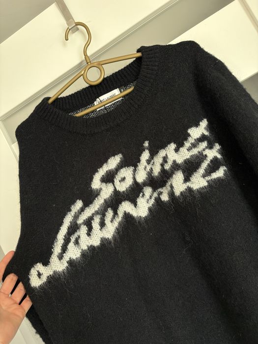 Saint laurent sweter czarny piekny wełniany