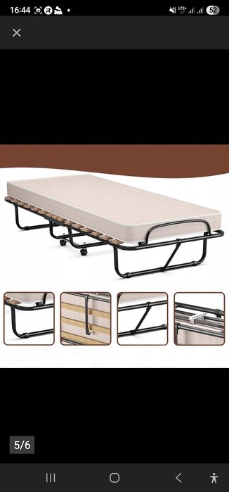 Metalowe łóżko składanne