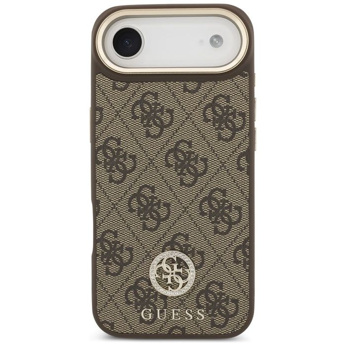 Guess Futerał Do Iphone 17 Air Magsafe (Pu W/ 4G Strass Logo) Brązowy