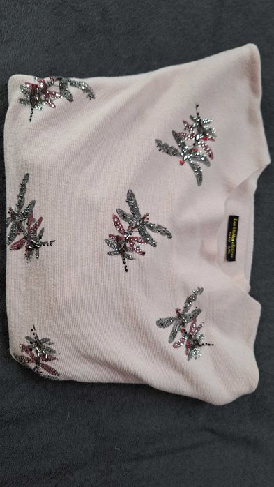 Sweter L/XL wełna merino,kaszmir ,krój nietoperz,ważki,