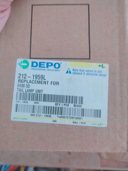 Farolim Traseiro Esquerdo para TOYOTA COROLLA XL DE 1991