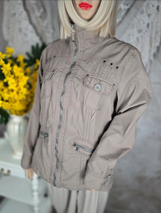 Beżowa wiosenna kurtka przejściowa graige taupe Yessica C&A XL 42