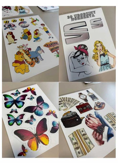 Wydruki na jadalnym papierze cukrowym A4 kotki SAFARI – na tort