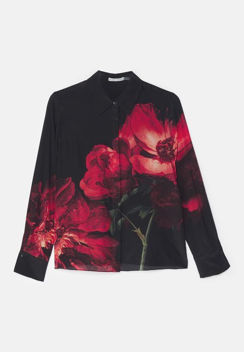 Koszula czarna w kwiaty Alice + Olivia M