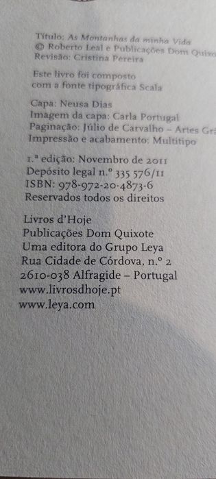 As Minhas Montanhas - Roberto Leal (Prefácio de Bruno Nogueira)