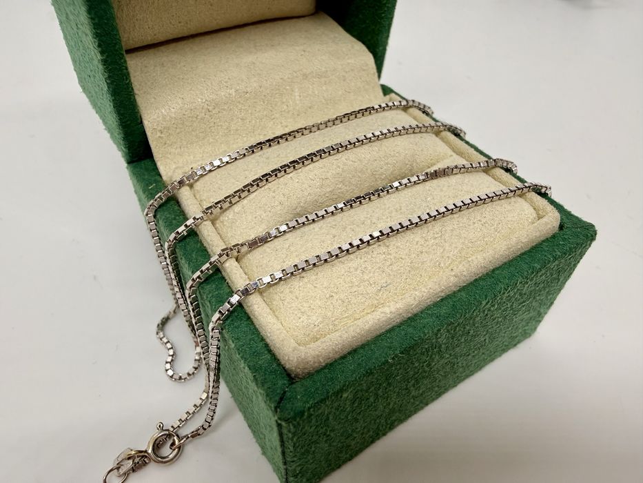 Złoty łańcuszek białe złoto - 55 cm - STAN IDEALNY