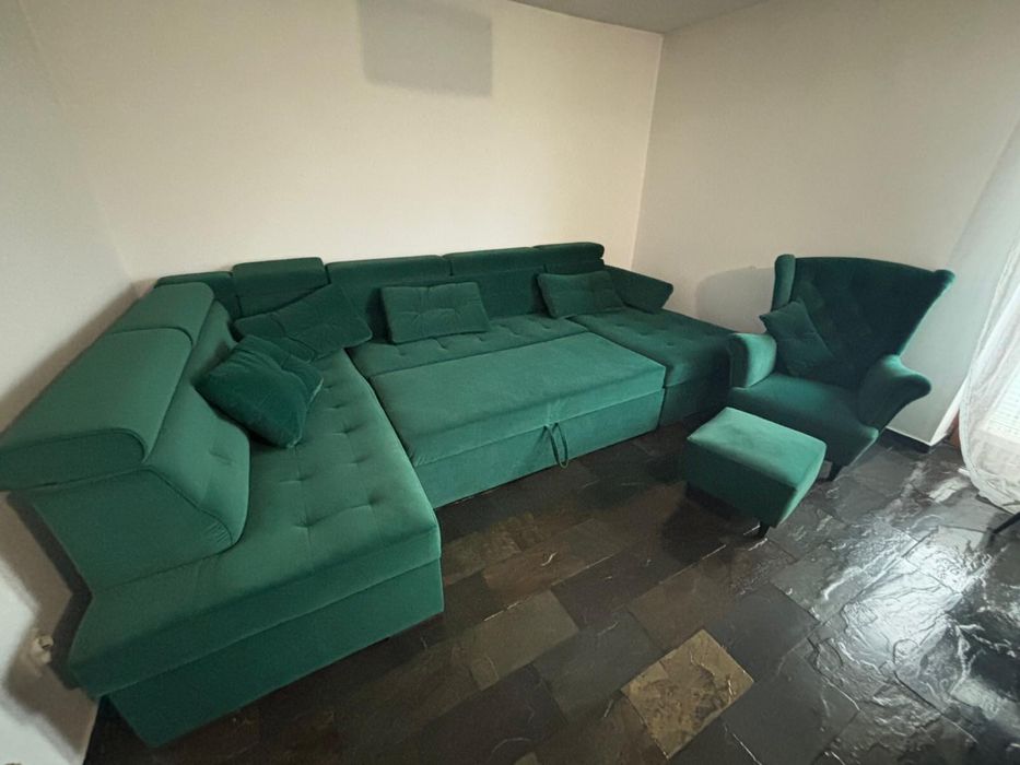 Kanapa uszak fotel okazja jak nowa zielona