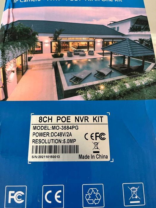 Комплект відеоспостереження MOVOLS MO3584PG 5MP,4 камери, POE