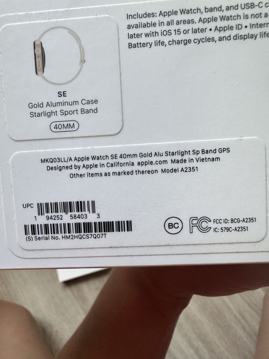 Apple Watch SE 40mm Gold