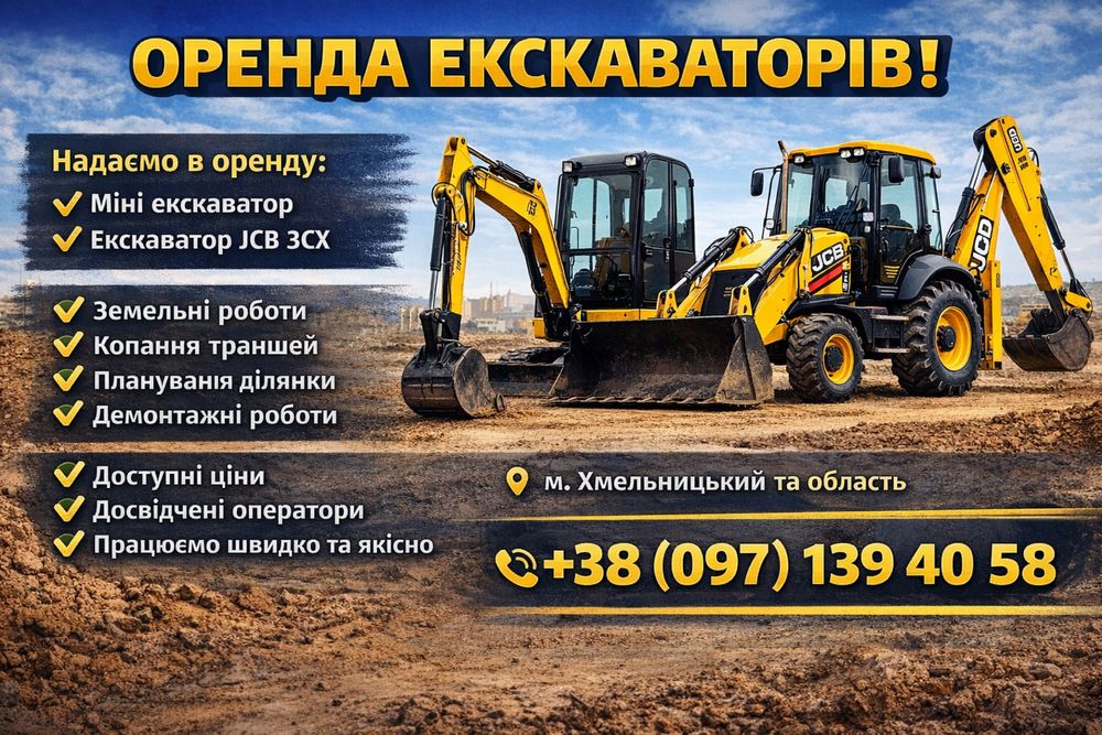 Оренда екскаватора / послуги екскаватора мінік міні екскаватор, jcb 3cx