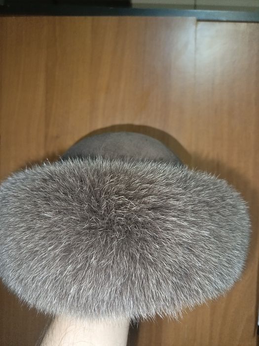 Хутро, шкіра, мех шапка,шапка з песця ,Шоколадний,коричневий колір