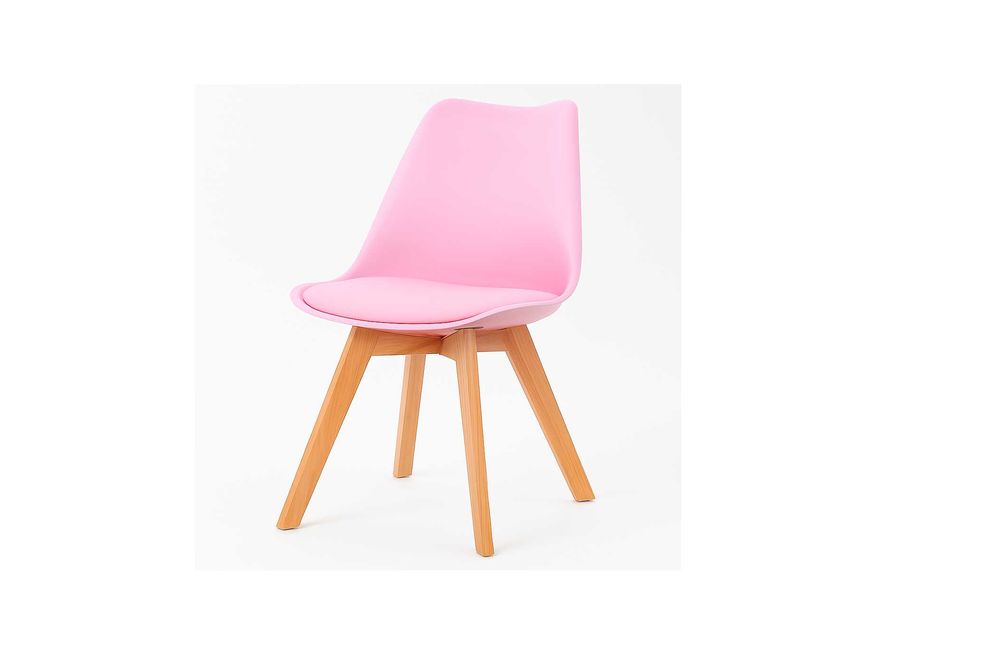 Krzesło Angel Lux Ekoskóra Różowe Styl Skandynawski do Kuchni Jadalni