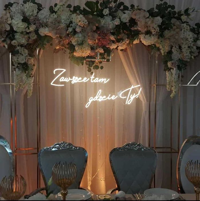 Zawsze tam gdzie Ty! napis neon ledon Na skraju raju wesele ślub