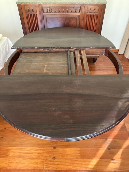 Mesa Redonda Vintage Extensível Madeira Nobre