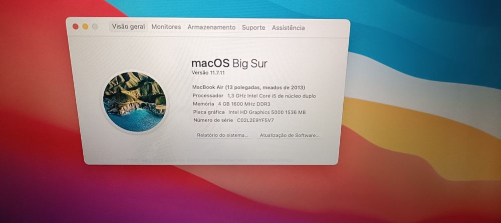 MacBook Air 13” i5 SSD Big Sur Apple MacBook Impecável