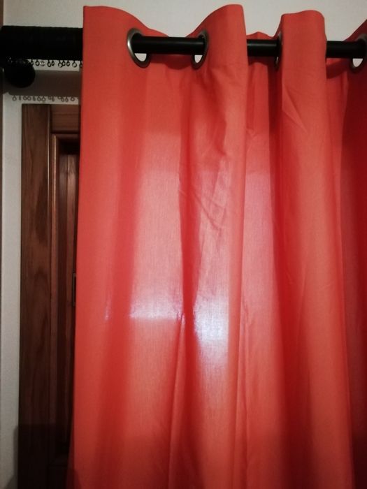2 Cortinados Opacos, Atelier de Costura - cor Laranja