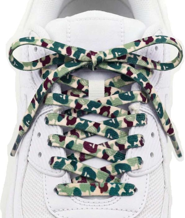 Modne Sznurówki Army Green ABC CAMO | Styl Streetwear Custom Kamuflaż