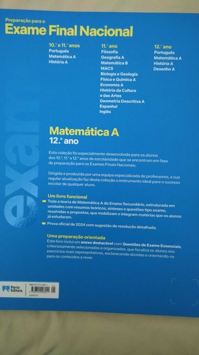 Preparação para exame Nacional Matemática 12° Ano - Envio Gratuito