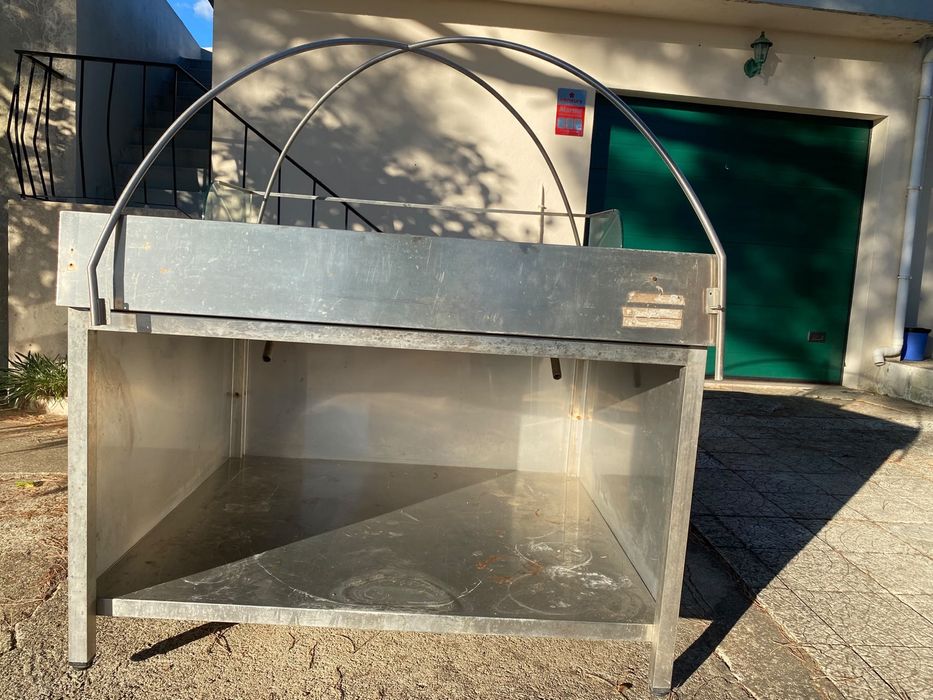 Expositor / bancada em inox para peixaria