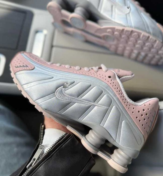 (БЕЗ ПЕРЕДОПЛАТИ) Nike Shox R4 Barely Rose Pink-Metallic Platinum найк шокс р4 ніжно-рожеві з платиновим