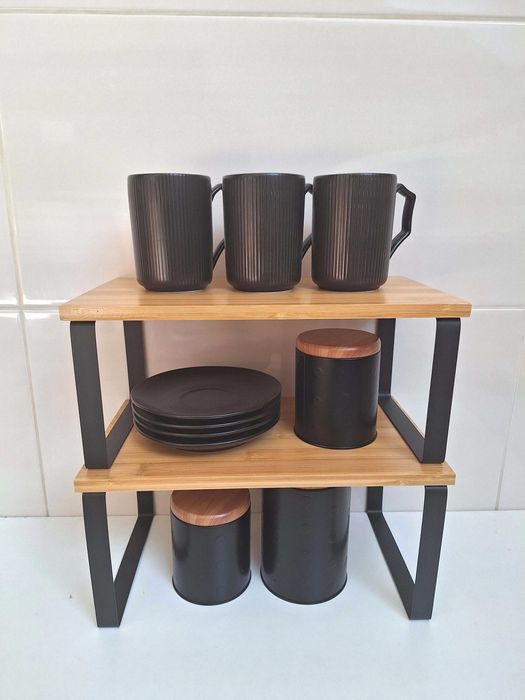 N O W E Półki Loft 2 sztuki bambus kuchenne  kuchni łazienki organizer