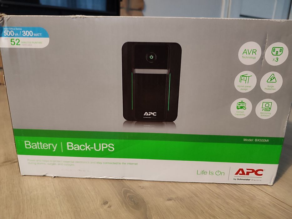Zasilacz UPS APC back bx500MI 300W/500VA.