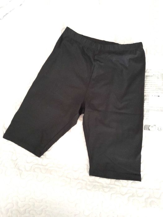 Calções de ciclista de algodão preto 13 14 anos