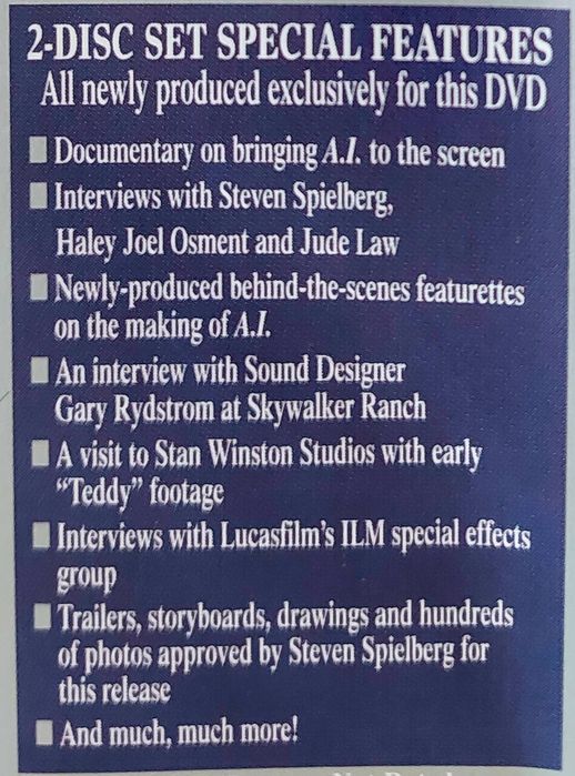 DVD - A.I. Artificial Intelligence / Spielberg 2Discs