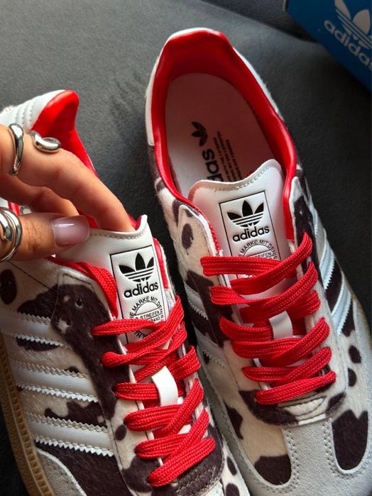 Жіночі кросівки Adidas Samba OG Cow Print Beige/Black вдідас самба