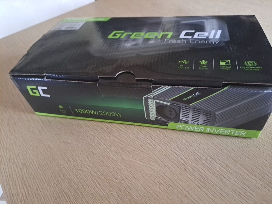 Перетворювач напруги green cell 12 v pure sine wave inverter 1000w (su