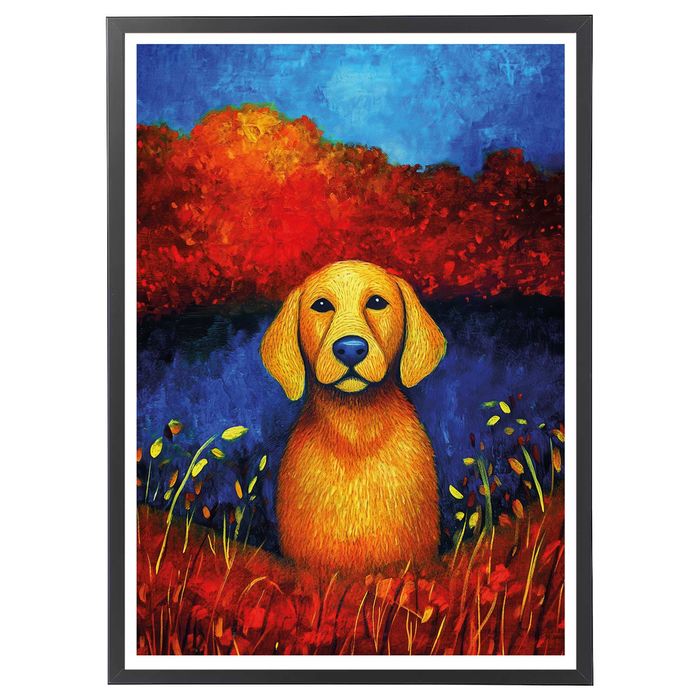 plakat psa, plakat w ramę pies, plakat do pokoju kolor akwarela pies