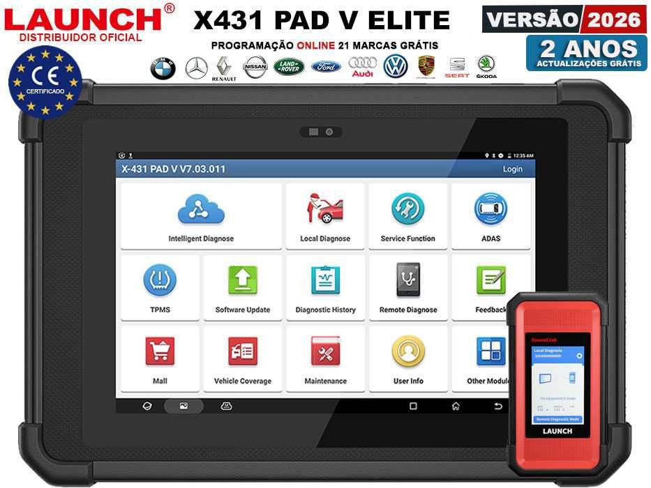 Launch X431 PAD V ELITE Maq Diagnóstico OBD Programação Online (NOVO)
