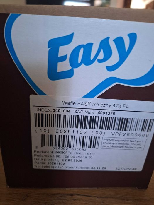 36 szt baton Easy Mokate mleczny 47 g
