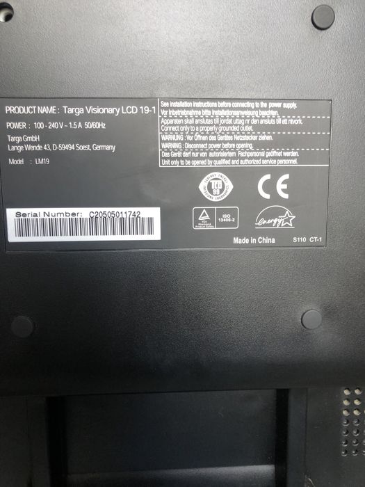 Ecrã monitor Targa Visionary LCD 19-1