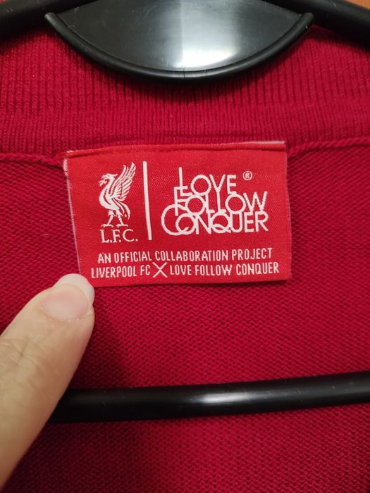 Polo sweter dziergany LFC czerwony ładny M męski sportowy elegancki