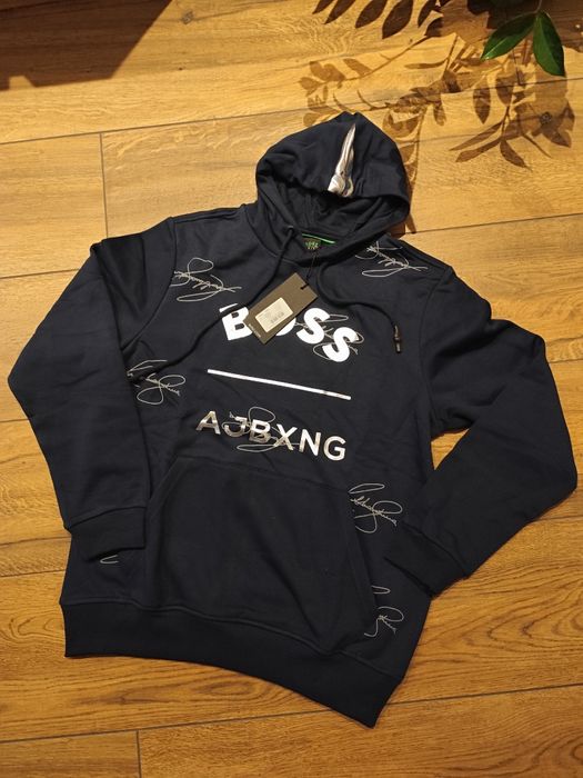 Nowa Bluza męska L Hugo Boss granat kangurka kaptur Anthony joshua