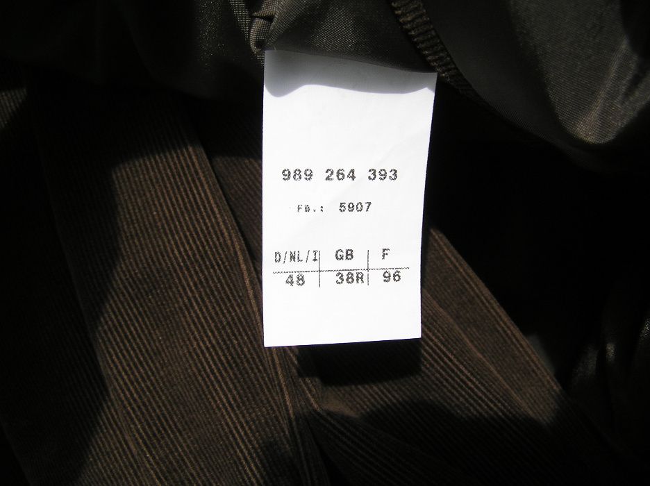 garnitur- brązowy sztruks roz.48/50