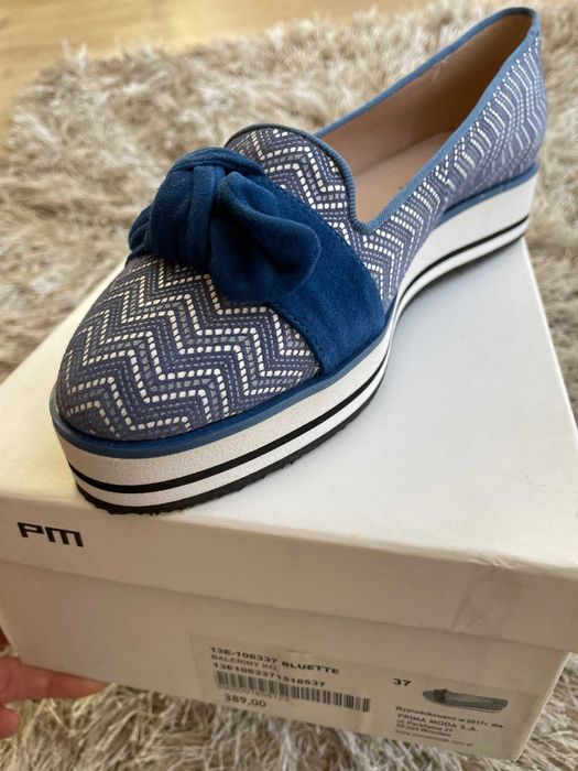 Primamoda 37 nowe niebieskie kokarda wysyłka 0zł