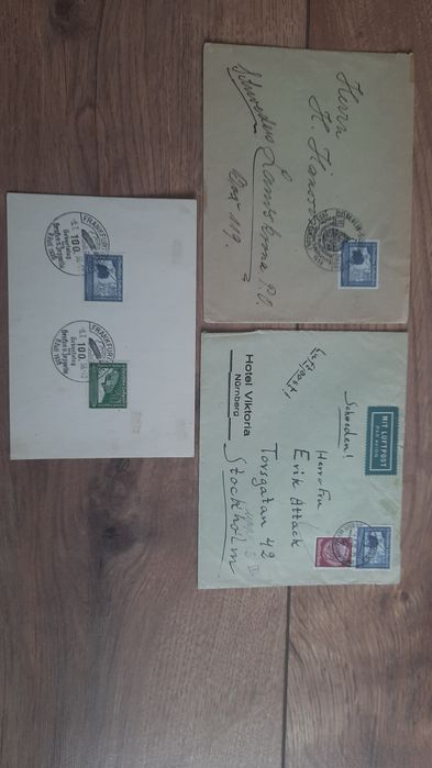 znaczki pocztowe niemcy. zeppelin luftpost